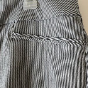 Fine grey stripe wide leg chic pant